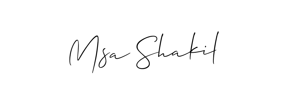 How to make Msa Shakil signature? Allison_Script is a professional autograph style. Create handwritten signature for Msa Shakil name. Msa Shakil signature style 2 images and pictures png