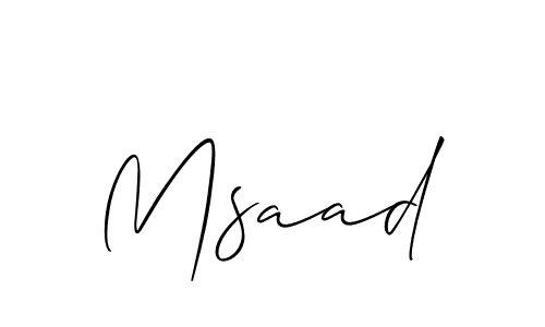 How to make Msaad signature? Allison_Script is a professional autograph style. Create handwritten signature for Msaad name. Msaad signature style 2 images and pictures png
