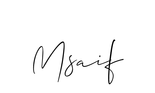 How to make Msaif signature? Allison_Script is a professional autograph style. Create handwritten signature for Msaif name. Msaif signature style 2 images and pictures png