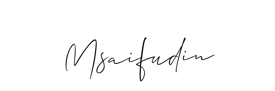 It looks lik you need a new signature style for name Msaifudin. Design unique handwritten (Allison_Script) signature with our free signature maker in just a few clicks. Msaifudin signature style 2 images and pictures png