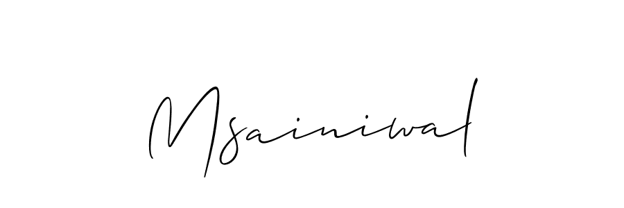 The best way (Allison_Script) to make a short signature is to pick only two or three words in your name. The name Msainiwal include a total of six letters. For converting this name. Msainiwal signature style 2 images and pictures png