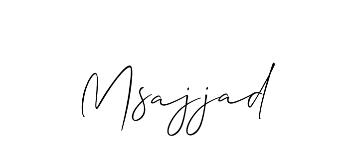 Design your own signature with our free online signature maker. With this signature software, you can create a handwritten (Allison_Script) signature for name Msajjad. Msajjad signature style 2 images and pictures png
