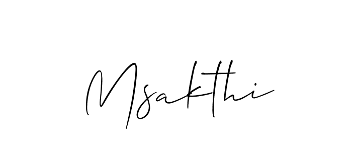 Create a beautiful signature design for name Msakthi. With this signature (Allison_Script) fonts, you can make a handwritten signature for free. Msakthi signature style 2 images and pictures png