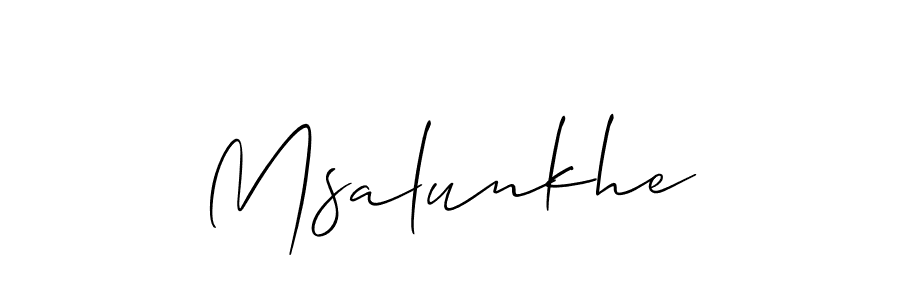 Make a beautiful signature design for name Msalunkhe. With this signature (Allison_Script) style, you can create a handwritten signature for free. Msalunkhe signature style 2 images and pictures png