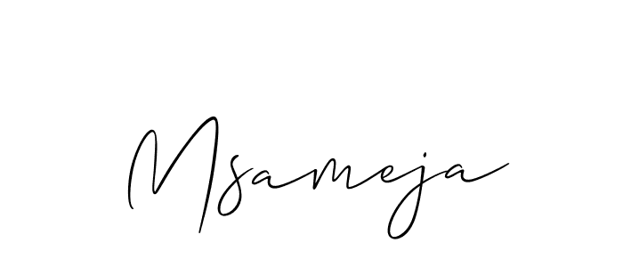 The best way (Allison_Script) to make a short signature is to pick only two or three words in your name. The name Msameja include a total of six letters. For converting this name. Msameja signature style 2 images and pictures png