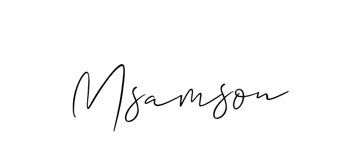 The best way (Allison_Script) to make a short signature is to pick only two or three words in your name. The name Msamson include a total of six letters. For converting this name. Msamson signature style 2 images and pictures png