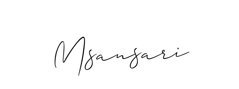 How to make Msansari name signature. Use Allison_Script style for creating short signs online. This is the latest handwritten sign. Msansari signature style 2 images and pictures png