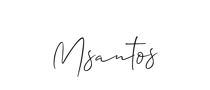 Allison_Script is a professional signature style that is perfect for those who want to add a touch of class to their signature. It is also a great choice for those who want to make their signature more unique. Get Msantos name to fancy signature for free. Msantos signature style 2 images and pictures png