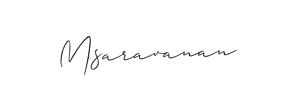 Use a signature maker to create a handwritten signature online. With this signature software, you can design (Allison_Script) your own signature for name Msaravanan. Msaravanan signature style 2 images and pictures png