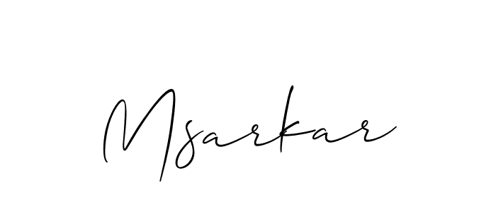 Also we have Msarkar name is the best signature style. Create professional handwritten signature collection using Allison_Script autograph style. Msarkar signature style 2 images and pictures png