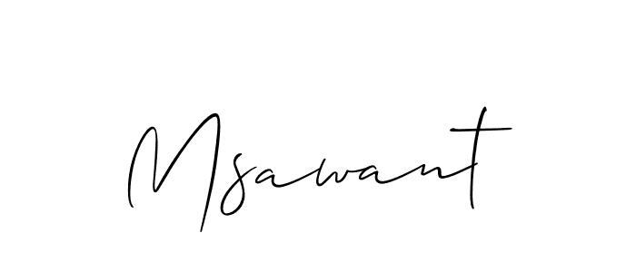 How to make Msawant signature? Allison_Script is a professional autograph style. Create handwritten signature for Msawant name. Msawant signature style 2 images and pictures png