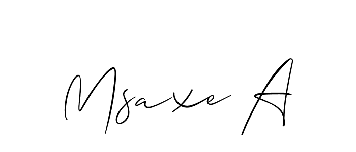 Create a beautiful signature design for name Msaxe A. With this signature (Allison_Script) fonts, you can make a handwritten signature for free. Msaxe A signature style 2 images and pictures png