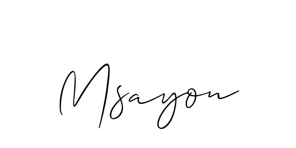 Make a short Msayon signature style. Manage your documents anywhere anytime using Allison_Script. Create and add eSignatures, submit forms, share and send files easily. Msayon signature style 2 images and pictures png