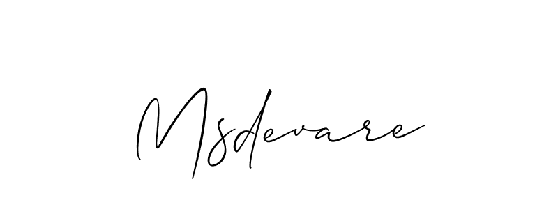 Make a beautiful signature design for name Msdevare. With this signature (Allison_Script) style, you can create a handwritten signature for free. Msdevare signature style 2 images and pictures png