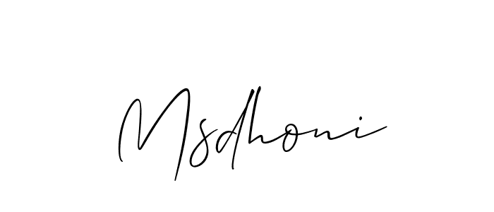 How to make Msdhoni signature? Allison_Script is a professional autograph style. Create handwritten signature for Msdhoni name. Msdhoni signature style 2 images and pictures png
