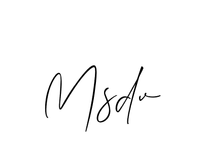 Design your own signature with our free online signature maker. With this signature software, you can create a handwritten (Allison_Script) signature for name Msdv. Msdv signature style 2 images and pictures png