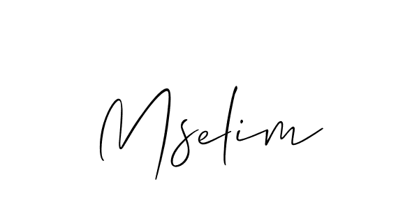 How to make Mselim name signature. Use Allison_Script style for creating short signs online. This is the latest handwritten sign. Mselim signature style 2 images and pictures png