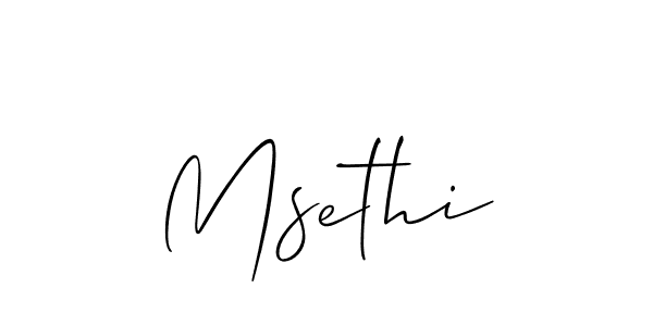 Use a signature maker to create a handwritten signature online. With this signature software, you can design (Allison_Script) your own signature for name Msethi. Msethi signature style 2 images and pictures png