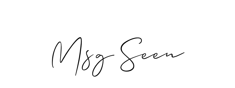 Allison_Script is a professional signature style that is perfect for those who want to add a touch of class to their signature. It is also a great choice for those who want to make their signature more unique. Get Msg Seen name to fancy signature for free. Msg Seen signature style 2 images and pictures png