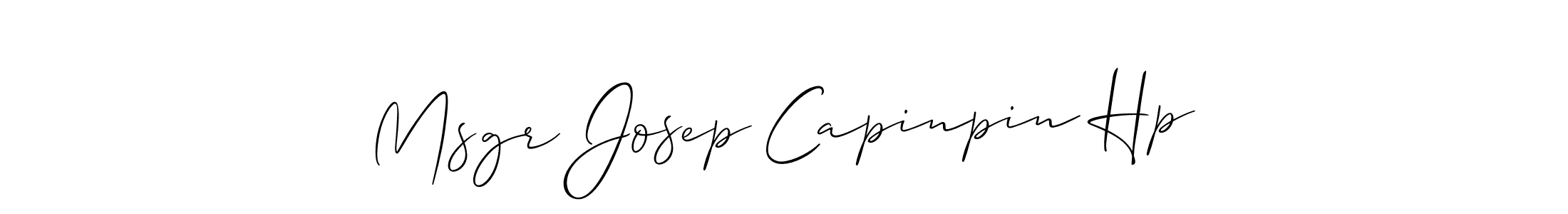 This is the best signature style for the Msgr Josep Capinpin Hp name. Also you like these signature font (Allison_Script). Mix name signature. Msgr Josep Capinpin Hp signature style 2 images and pictures png