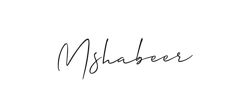 Mshabeer stylish signature style. Best Handwritten Sign (Allison_Script) for my name. Handwritten Signature Collection Ideas for my name Mshabeer. Mshabeer signature style 2 images and pictures png