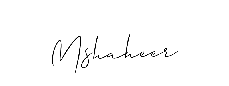 Make a beautiful signature design for name Mshaheer. With this signature (Allison_Script) style, you can create a handwritten signature for free. Mshaheer signature style 2 images and pictures png