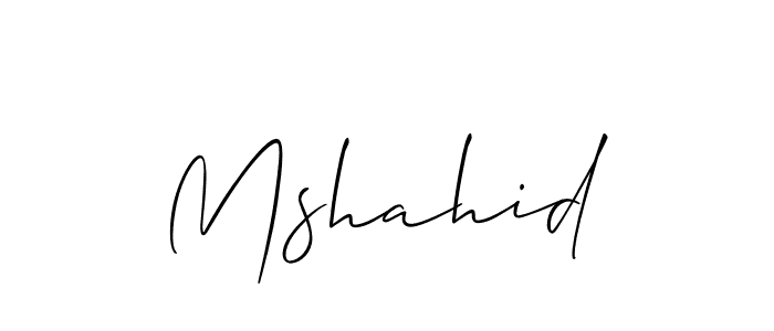 How to make Mshahid signature? Allison_Script is a professional autograph style. Create handwritten signature for Mshahid name. Mshahid signature style 2 images and pictures png
