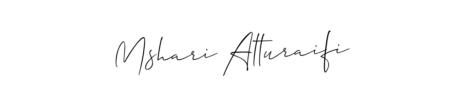 if you are searching for the best signature style for your name Mshari Alturaifi. so please give up your signature search. here we have designed multiple signature styles  using Allison_Script. Mshari Alturaifi signature style 2 images and pictures png