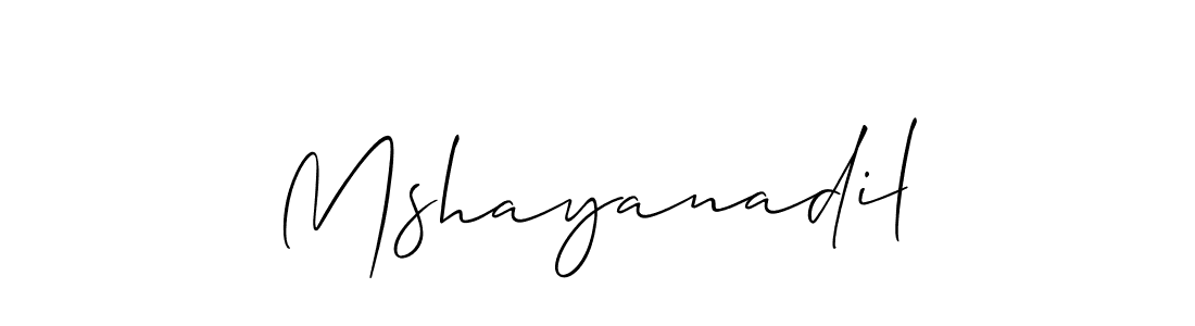 Mshayanadil stylish signature style. Best Handwritten Sign (Allison_Script) for my name. Handwritten Signature Collection Ideas for my name Mshayanadil. Mshayanadil signature style 2 images and pictures png