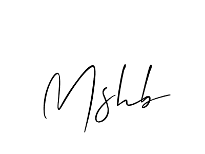 Create a beautiful signature design for name Mshb. With this signature (Allison_Script) fonts, you can make a handwritten signature for free. Mshb signature style 2 images and pictures png