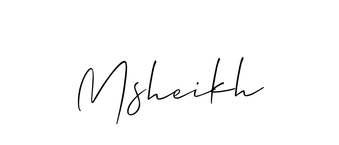 Also You can easily find your signature by using the search form. We will create Msheikh name handwritten signature images for you free of cost using Allison_Script sign style. Msheikh signature style 2 images and pictures png