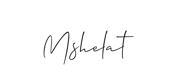 How to make Mshelat signature? Allison_Script is a professional autograph style. Create handwritten signature for Mshelat name. Mshelat signature style 2 images and pictures png