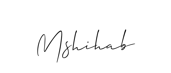 Allison_Script is a professional signature style that is perfect for those who want to add a touch of class to their signature. It is also a great choice for those who want to make their signature more unique. Get Mshihab name to fancy signature for free. Mshihab signature style 2 images and pictures png