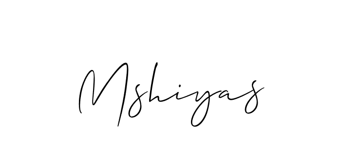 Also we have Mshiyas name is the best signature style. Create professional handwritten signature collection using Allison_Script autograph style. Mshiyas signature style 2 images and pictures png