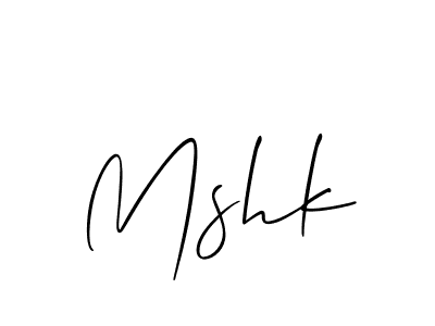Make a beautiful signature design for name Mshk. With this signature (Allison_Script) style, you can create a handwritten signature for free. Mshk signature style 2 images and pictures png
