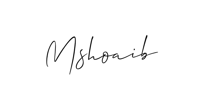 Make a beautiful signature design for name Mshoaib. With this signature (Allison_Script) style, you can create a handwritten signature for free. Mshoaib signature style 2 images and pictures png