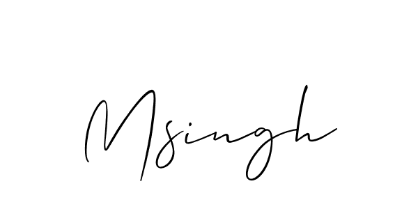 How to make Msingh signature? Allison_Script is a professional autograph style. Create handwritten signature for Msingh name. Msingh signature style 2 images and pictures png