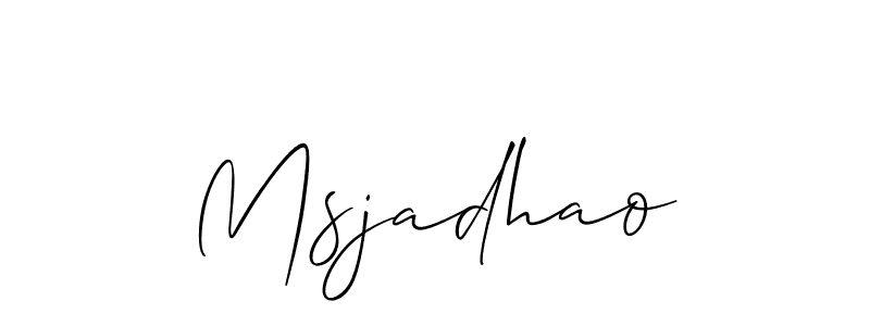 Make a beautiful signature design for name Msjadhao. With this signature (Allison_Script) style, you can create a handwritten signature for free. Msjadhao signature style 2 images and pictures png