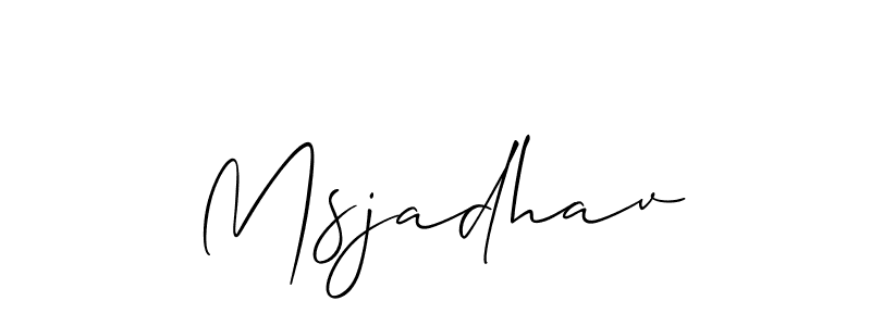 Use a signature maker to create a handwritten signature online. With this signature software, you can design (Allison_Script) your own signature for name Msjadhav. Msjadhav signature style 2 images and pictures png