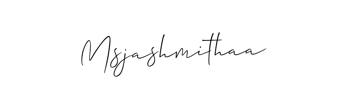Design your own signature with our free online signature maker. With this signature software, you can create a handwritten (Allison_Script) signature for name Msjashmithaa. Msjashmithaa signature style 2 images and pictures png