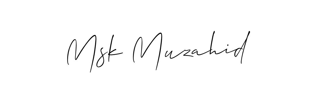 Make a beautiful signature design for name Msk Muzahid. With this signature (Allison_Script) style, you can create a handwritten signature for free. Msk Muzahid signature style 2 images and pictures png