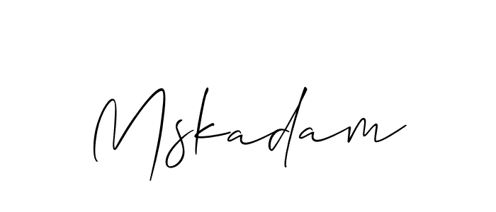 How to make Mskadam signature? Allison_Script is a professional autograph style. Create handwritten signature for Mskadam name. Mskadam signature style 2 images and pictures png