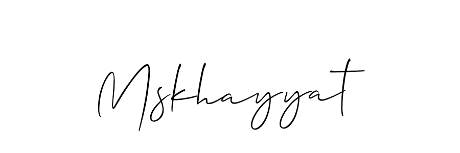 Design your own signature with our free online signature maker. With this signature software, you can create a handwritten (Allison_Script) signature for name Mskhayyat. Mskhayyat signature style 2 images and pictures png