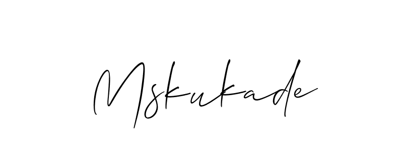 Design your own signature with our free online signature maker. With this signature software, you can create a handwritten (Allison_Script) signature for name Mskukade. Mskukade signature style 2 images and pictures png