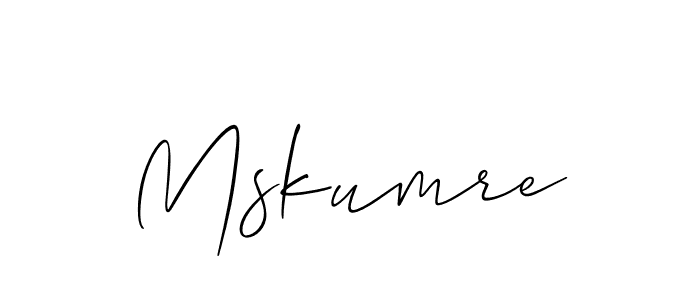 Also we have Mskumre name is the best signature style. Create professional handwritten signature collection using Allison_Script autograph style. Mskumre signature style 2 images and pictures png