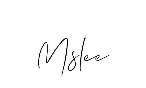 How to make Mslee signature? Allison_Script is a professional autograph style. Create handwritten signature for Mslee name. Mslee signature style 2 images and pictures png