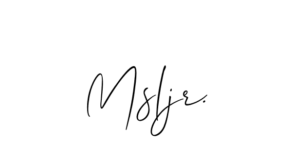 It looks lik you need a new signature style for name Msljr.. Design unique handwritten (Allison_Script) signature with our free signature maker in just a few clicks. Msljr. signature style 2 images and pictures png