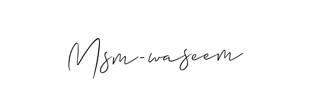 The best way (Allison_Script) to make a short signature is to pick only two or three words in your name. The name Msm-waseem include a total of six letters. For converting this name. Msm-waseem signature style 2 images and pictures png