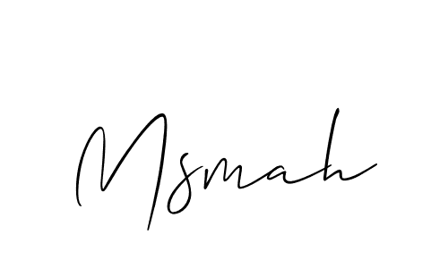 How to make Msmah signature? Allison_Script is a professional autograph style. Create handwritten signature for Msmah name. Msmah signature style 2 images and pictures png