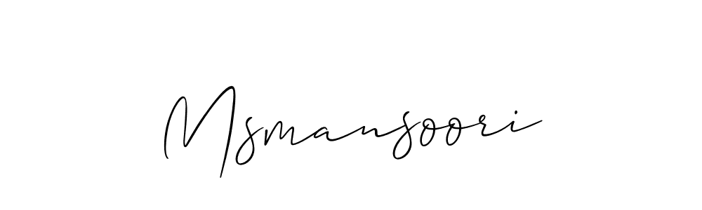 Make a beautiful signature design for name Msmansoori. With this signature (Allison_Script) style, you can create a handwritten signature for free. Msmansoori signature style 2 images and pictures png